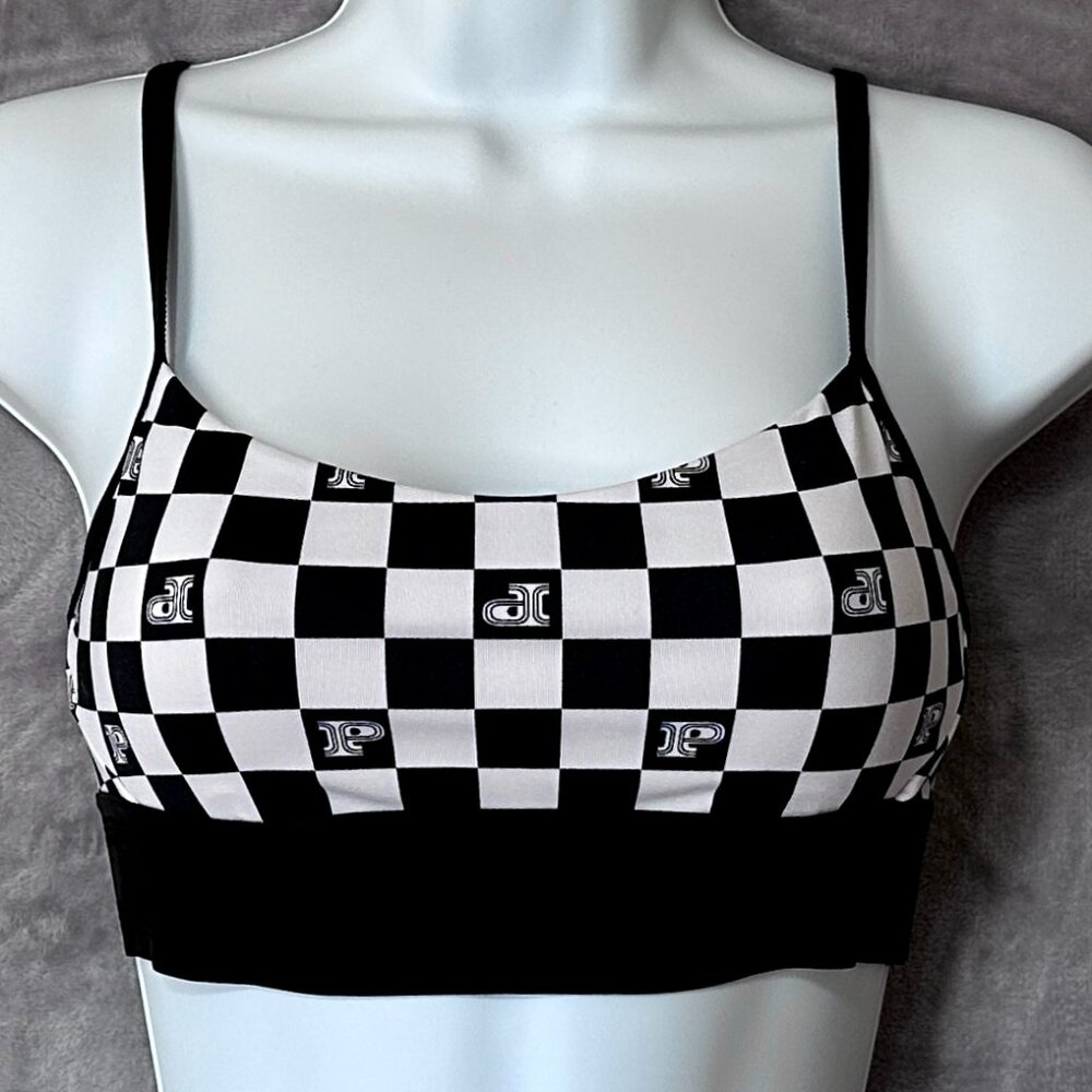 Pink Secret Pink Ultimate Sport Scoop Bra Checkered Pattern Size XS